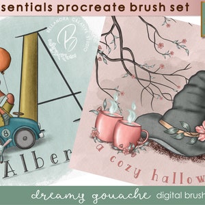 Procreate Gouache brushes for Digital drawing, iPad only, for procreate only, procreate stamp brush, procreate drawing brushes