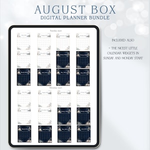 Complete August digital planner bundle, 600+ elements, PDF planner, PNG stickers, GoodNotes & Noteful sticker books. Instant download image 17