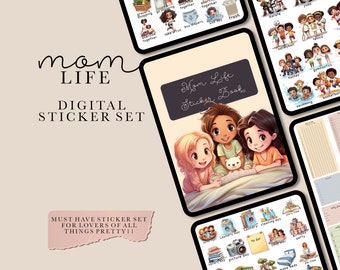 MOM LIFE BASIC Digital Stickers, GoodNotes Sticker Book, Digital Planner Stickers, Pre-cropped Stickers, Momtrepreneur, notability, Bundle