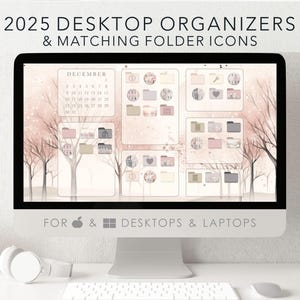 2025 Work Business School Productivity bundle | Custom Desktop Icon Set For Windows And Mac | Desk Organizer | Wallpaper Desktop blush world