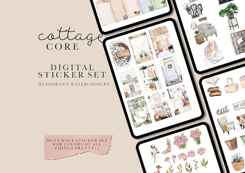 Cottagecore Digital Planner Stickers for Goodnotes or Xodo ,ipad ...