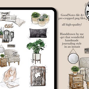 Cottagecore Digital Planner Stickers for Goodnotes or Xodo ,ipad ...