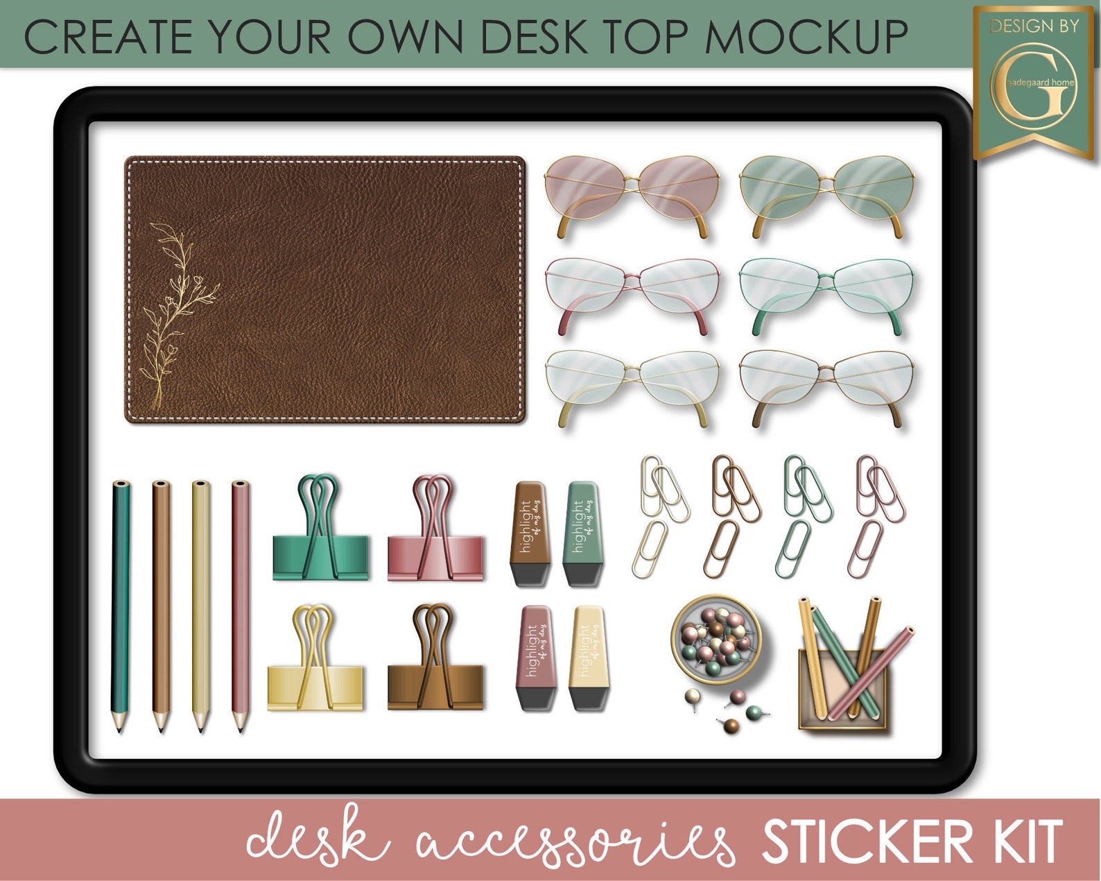 Desk Mockup Digital Planner Sticker Goodnotes Digital
