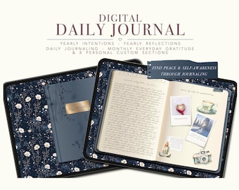Digital daily journal with Hyperlinked Pages, Digital Diary for Journaling, Ipad journal, GoodNotes Journal for IOS and Android, Notability