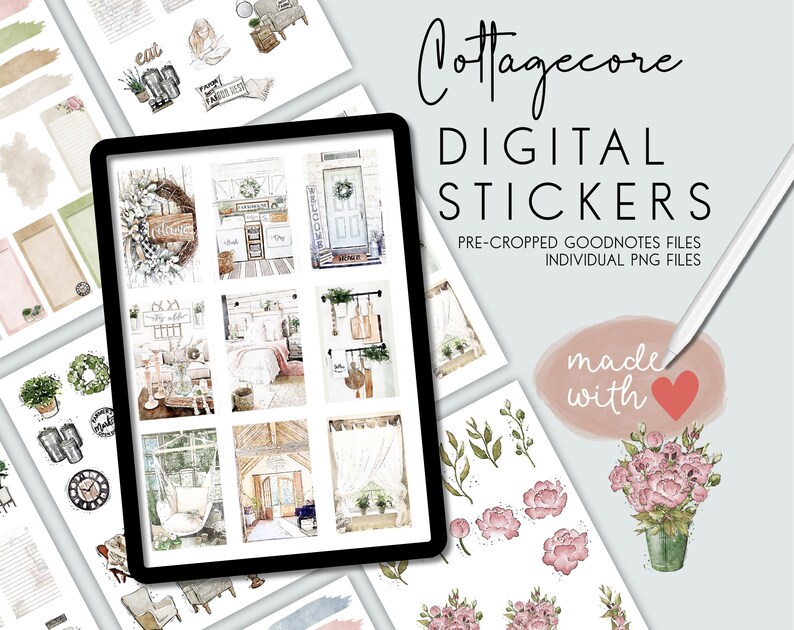 Cottagecore Digital Planner Stickers for Goodnotes or Xodo ,ipad ...