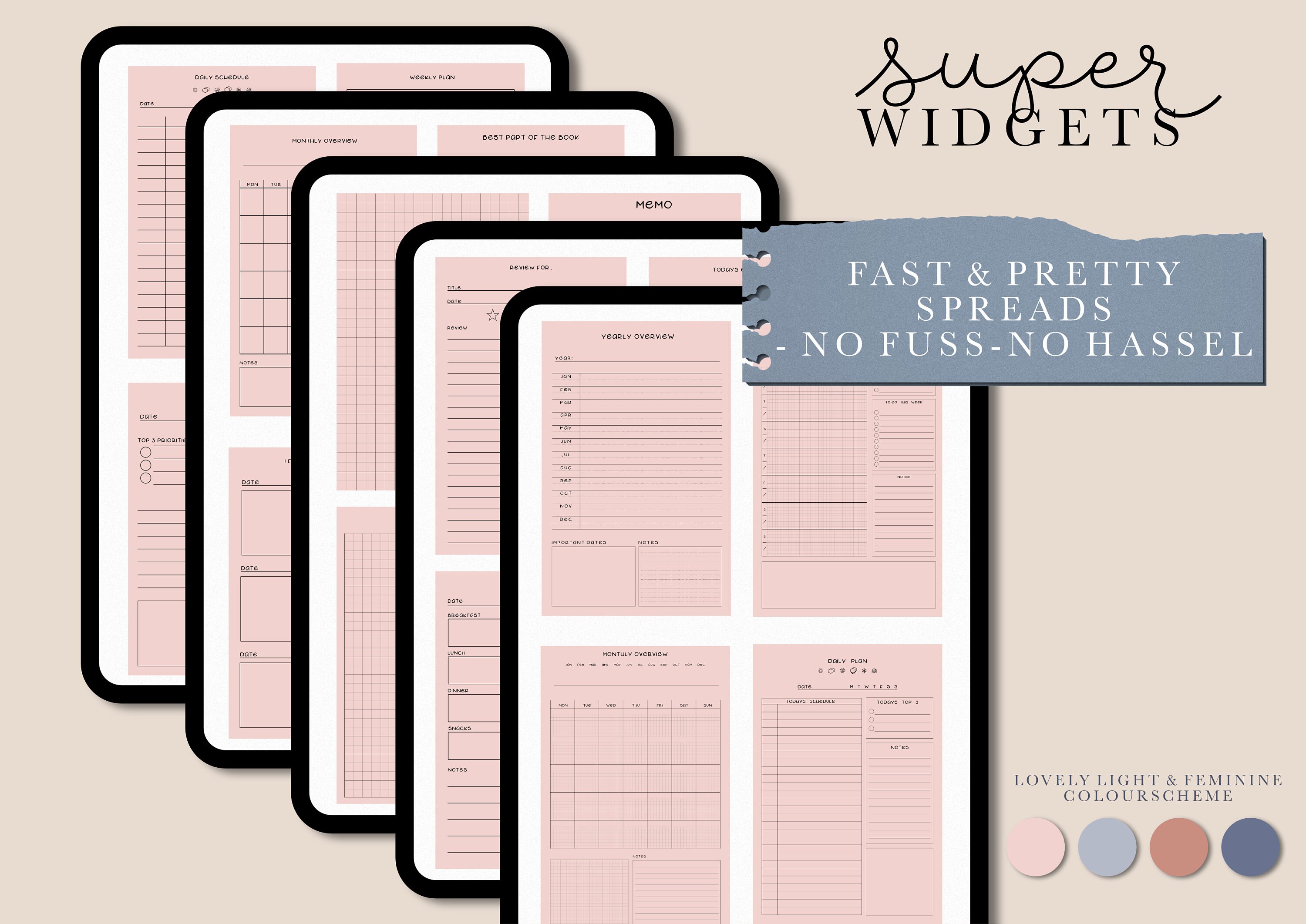 Digital Planner Widgets Goodnotes, Pre-cropped Digital Widgets ...