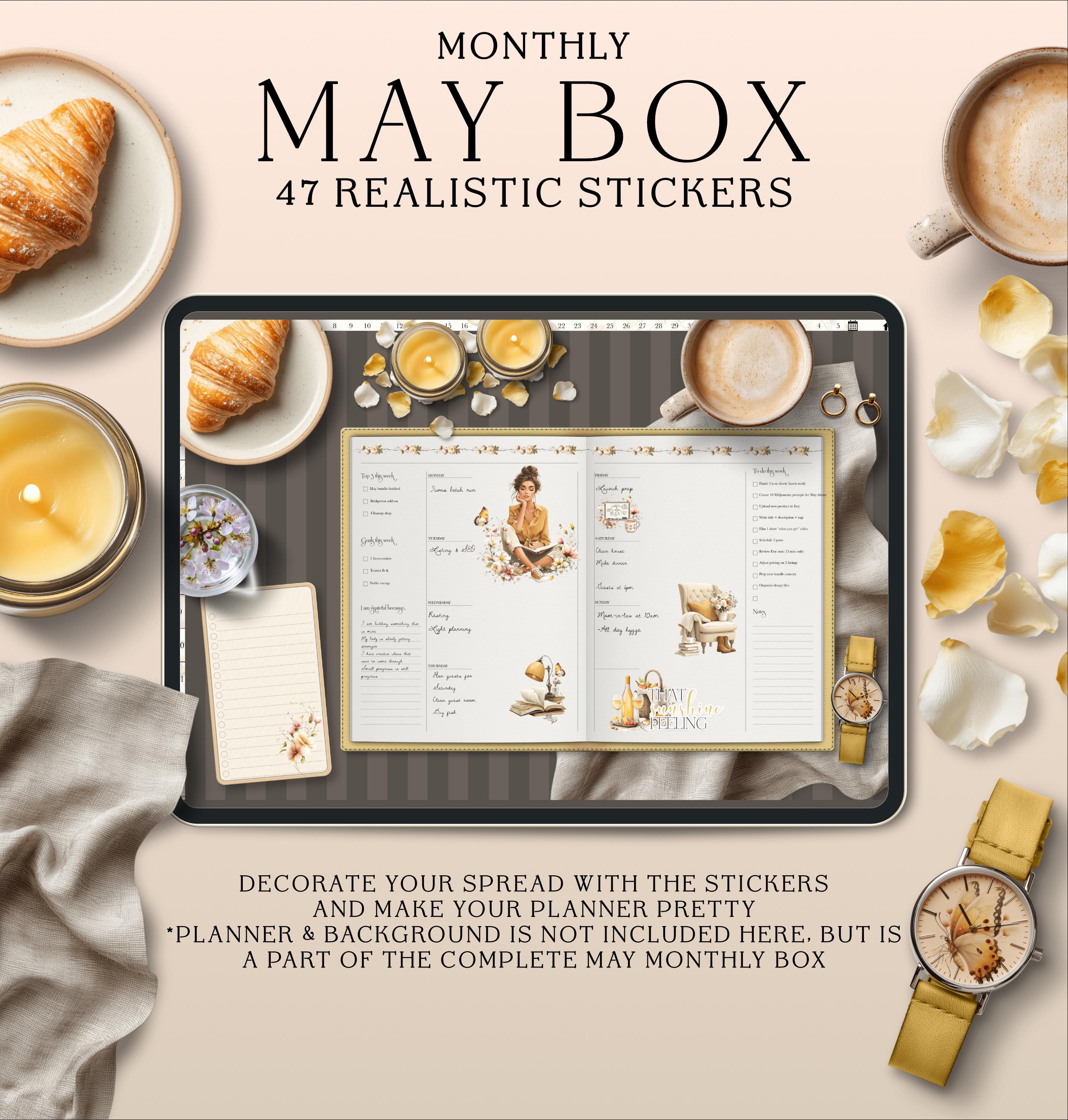 May Realistic Stickers for Digital Planner, Goodnotes Noteful Sticker ...