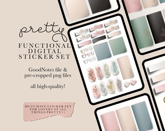 Digital Planner stickers for Goodnotes, Pre-cropped digital Stickers, Goodnotes Stickerbook, Digital Widget Junk Jounaling files, Aesthetic
