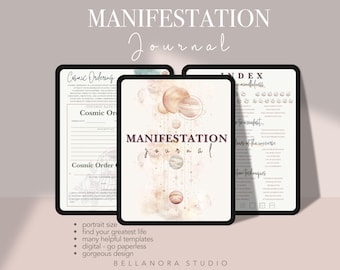 Manifestation Journal, Digital Manifestation Journal, Law of Attraction Journal, Gratitude, Shadow Work, Vision Board, Mindfulness journal