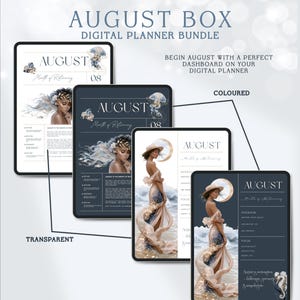 Complete August digital planner bundle, 600+ elements, PDF planner, PNG stickers, GoodNotes & Noteful sticker books. Instant download image 13