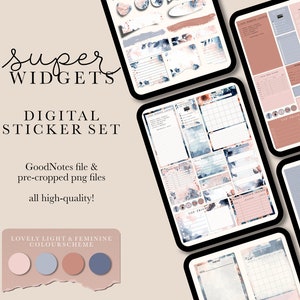 Digitale planner-widgets Goodnotes, voorgesneden digitale widgets, Goodnotes-stickerboek, digitale widget, planner aanpassen, esthetiek