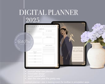 That Girl 2025 Dated GoodNotes Digital Planner, Hyperlinked Planner, ADHD iPad Planner, Simple Daily Planner, Month Planner, Weekly Planner