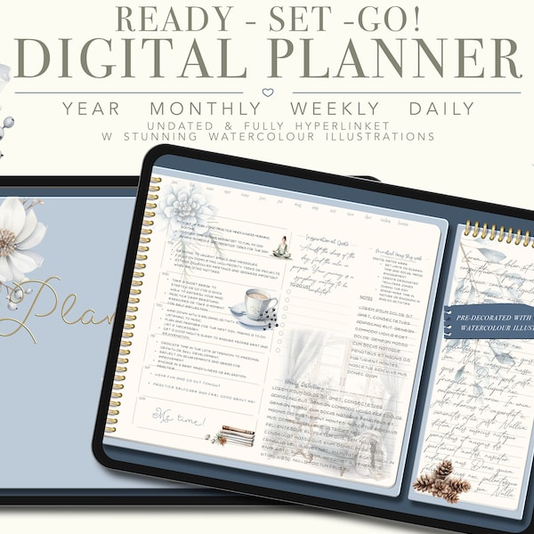 2024 Digital planner | GoodNotes planner | notability planner | digital life planner | undated digital planner | ADHD planner | goal planner