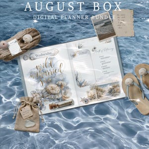 Complete August digital planner bundle, 600+ elements, PDF planner, PNG stickers, GoodNotes & Noteful sticker books. Instant download image 3