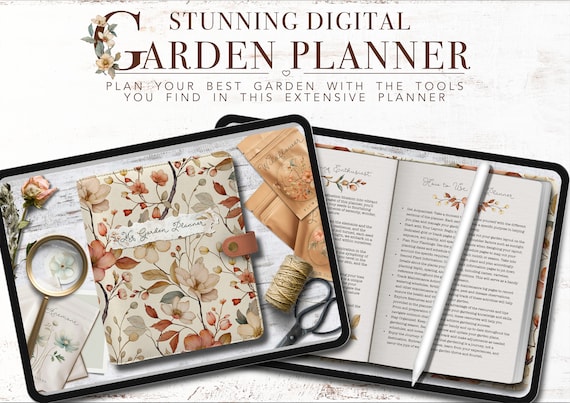 Digital Garden Companion: Journal, Planner, and Gift for Organic Gardening Enthusiasts, Garden Planner, Garden Organizer, Digital Garden