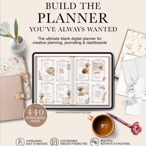 Blank Slate Digital Planner, Undated GoodNotes & Noteful Planner You Design Yourself, Custom Personal Digital Journal