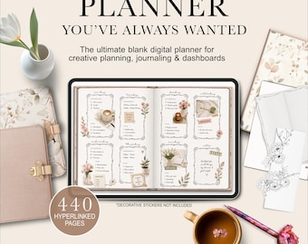 Blank Slate Digital Planner, Undated GoodNotes & Noteful Planner You Design Yourself, Custom Personal Digital Journal