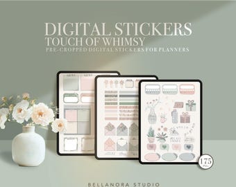 Whimsical Life Digital Stickers, Daily Planner Stickers, Goodnotes Stickers,Ipad Stickers,Digital Journal Stickers, notability, junk journal