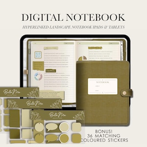 Goodnotes Cornell horisontell digital anteckningsbok, digitala anteckningar, Cornell-dagboksanteckningar, Notability-mall, goodnotes-mall, iPad-anteckningsbok