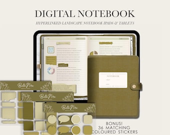 Goodnotes Cornell Horizontal Digital Notebook, Digital Notes, Cornell journal notes, Notability template, goodnotes template, iPad Notebook