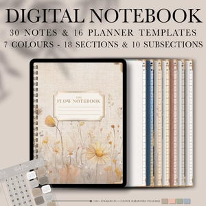 2025 Digital Notebook, GoodNotes Notebook, Student Notebook, Notebook, Notebook Journal, GoodNotes Template, Dotted, Lined, Grid, Cornell