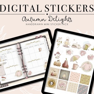 Autumn Digital Stickers, Autumn Stickers, Goodnotes Stickers, OneNote Stickers, Digital Planner Stickers, iPad Stickers, Seasonal Stickers