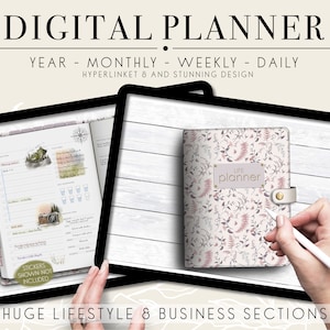 Feminine Digital Planner: Undated, GoodNotes, iPad (PDF & GoodNotes Files)