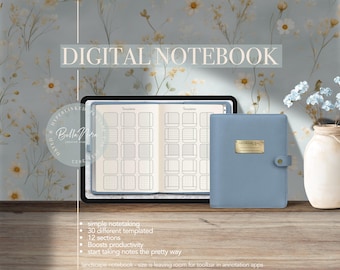 Goodnotes Productivity Cornell notes, Horizontal Digital Notebook, Digital Notes, Cornell journal,Notability template,iPad Notebook