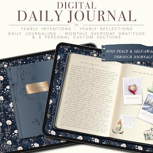 Digital daily journal with Hyperlinked Pages, Digital Diary for Journaling, Ipad journal, GoodNotes Journal for IOS and Android, Notability