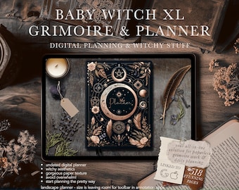 Witchy Undated Digital Planner, 2026 Digital Planner and Grimoire, notability planner, digital life planner, Book of Shadows, Baby Witch