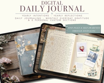 Digital daily journal with Hyperlinked Pages, Digital Diary for Journaling, Ipad journal, GoodNotes Journal for IOS and Android, Notability