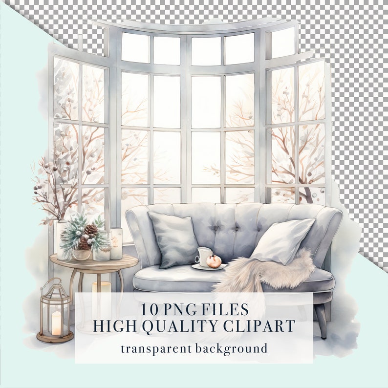 WATERCOLOUR CLIPART | Winter Clipart | Winter Morning | Winter ...