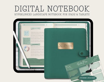 Horizontal Digital Notebook, Digital Notes,Cornell journal,Goodnotes Cornell notes,Notability template,goodnotes template,iPad Notebook