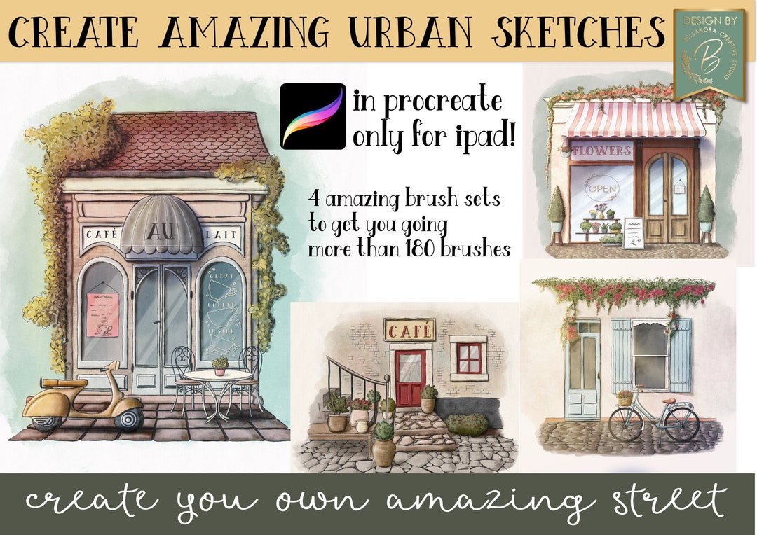 Procreate Urban Sketching Brushes for Digital Drawing, iPad Only, for ...