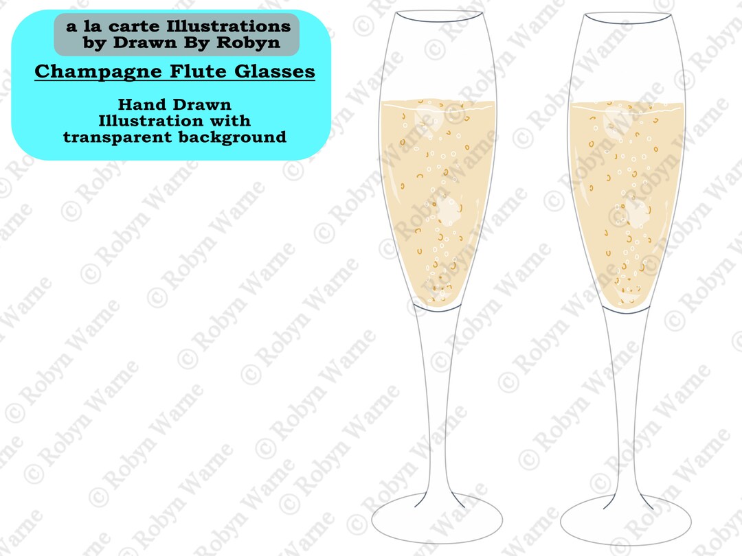 Champagne Flute Clip Art, Wedding, Champagne Illustration, Wedding