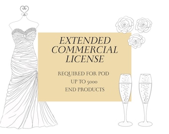 Extended Commercial License for POD | For 1 Clip-Art Listing | Up to 5000 End Products