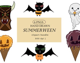 Summerween Clip Art Set | Halloween Summer PNG Illustrations (Digital Download)