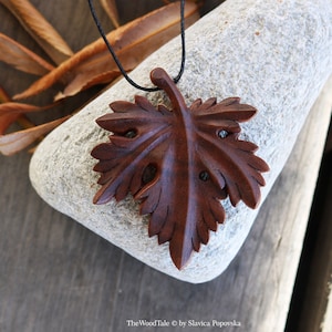Holz Silber Ahornblatt Halskette, Holz Anhänger, Ahorn Anhänger, Holz geschnitzte Halskette, Natur, Öko Schmuck, Holz Halskette, Urlaub Gifting