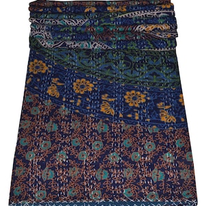Indian cotton Throws, hippie boho decor Blankets, mandala kantha quilt Queen Size, Mother&#39;s day gift,  kantha Throw
