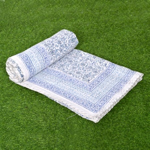 New Hand block Print Kantha Quilt Indian Kantha quilt Kantha Bedspread Kantha Blanket Gudari Queen And Twin Size Kantha