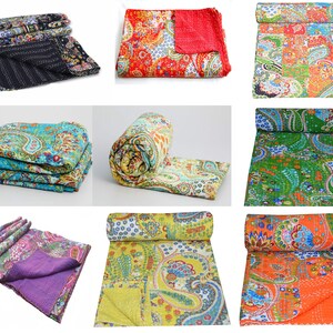 Puede incluir: Una colecci&oacute;n de nueve colchas kantha en varios colores y patrones, incluyendo dise&ntilde;os de paisley, florales y geom&eacute;tricos. Las colchas est&aacute;n hechas de algod&oacute;n y est&aacute;n cosidas a mano. Son perfectas para a&ntilde;adir un toque de estilo bohemio a cualquier habitaci&oacute;n.