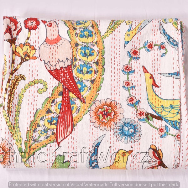 Kantha Quilt Bohemian Kantha Quilts Indian  Quilts Throw Blanket Bedspread Quilting Bed Cover Hippie Quilt