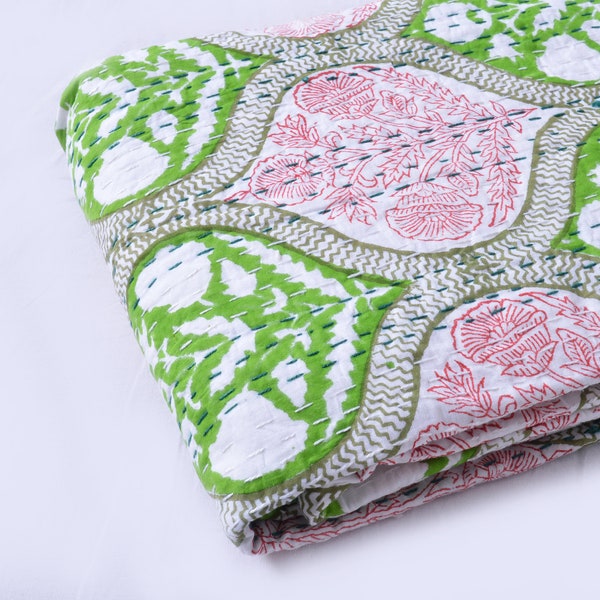 Green Kantha Etsy