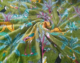 Gorgeous Velvet Fabric Indian Velvet Print Zebra Animal Velvet for Upholstery, Curtain, Cushion, and Dress Making