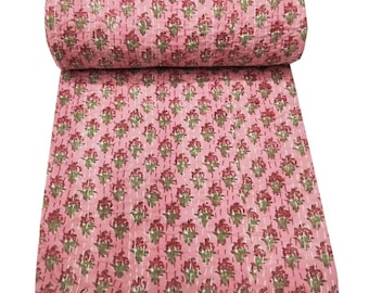 New Hand block Print Kantha Quilt Indian Kantha quilt Kantha Bedspread Kantha Blanket Gudari Queen And Twin Size Kantha
