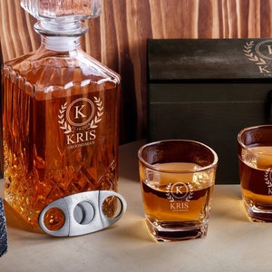 Groomsmen Gifts Personalized Whiskey Decanter Set Groomsmen Proposal Groomsman Gift Best Man Gift Dad Gift