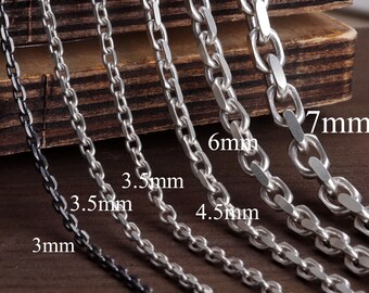 925 Sterling Silver Cable Chain Necklace Men Solid Heavy Anchor Link Chain Jewelry Gifts