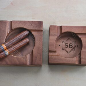 Personalized Cigar Ashtray Wooden Cigar Ash Tray Gift for Men Custom Ash Tray Groomsmen Gifts