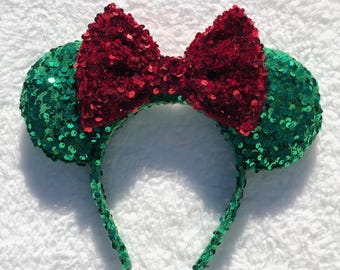RTS Christmas Glam Chunky Sequin Ears