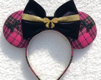NEW Pink Holiday Plaid Ears